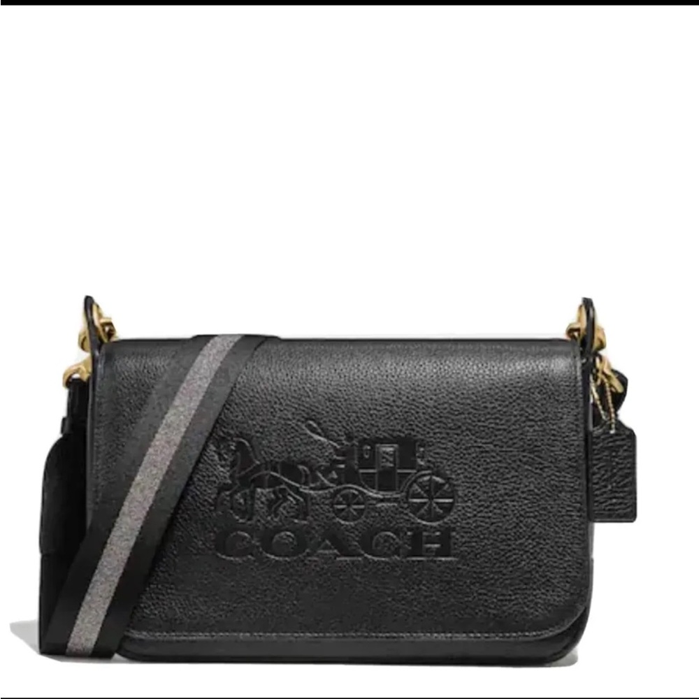 NWOT Coach Leather JES Messenger Crossbody - Black/Silver with matching wallet